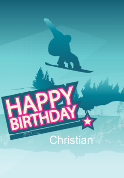 Birthday Snowboarder Card Birthday Snowboarder